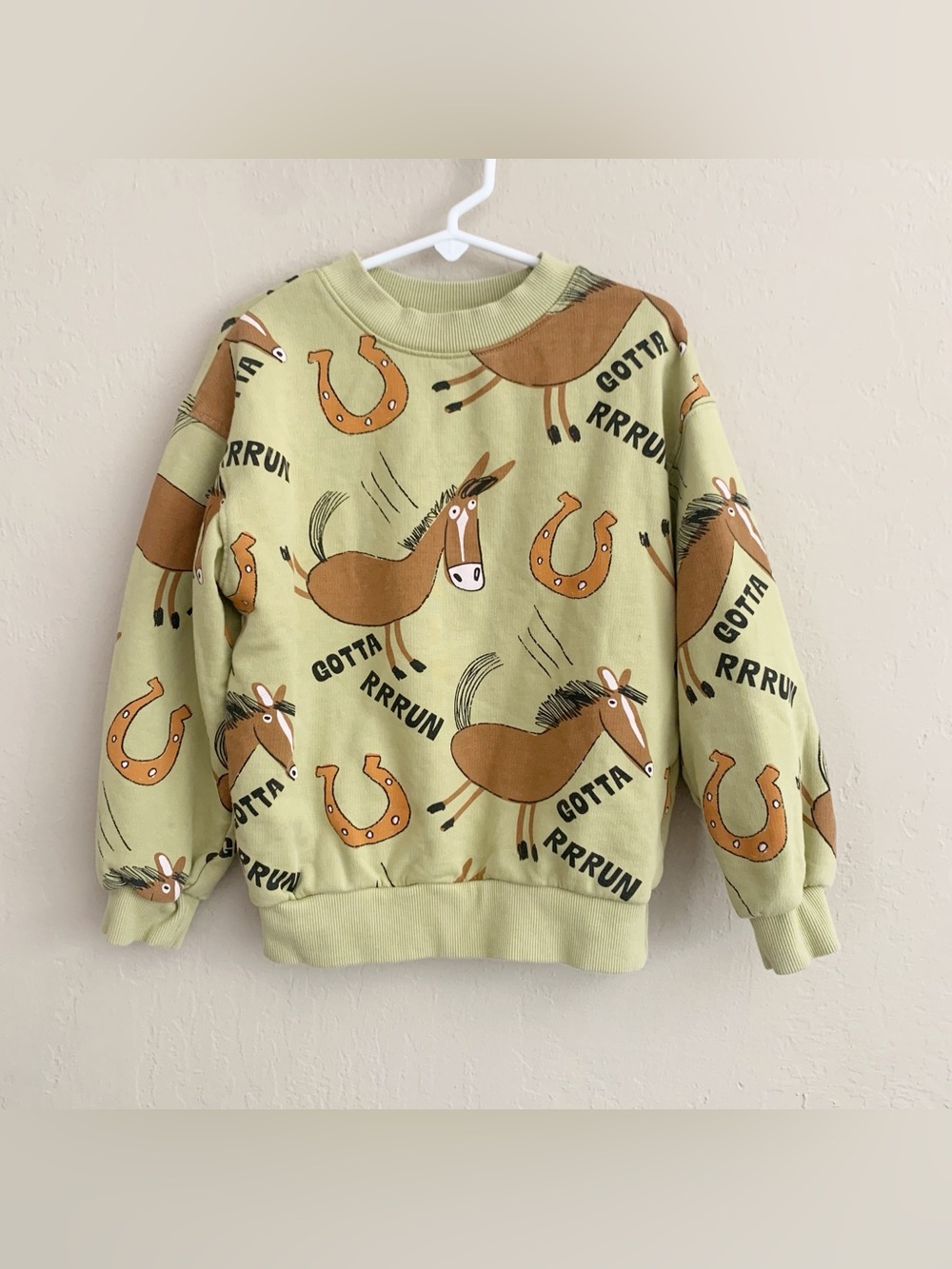 H&M Horse Sweatshirt • Just Rrrun • 6/7 Years